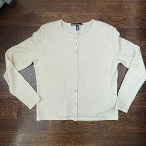 Linda Allard Ellen Tracy Cashmere Blend Gold Sweater Cardigan-Size 1X